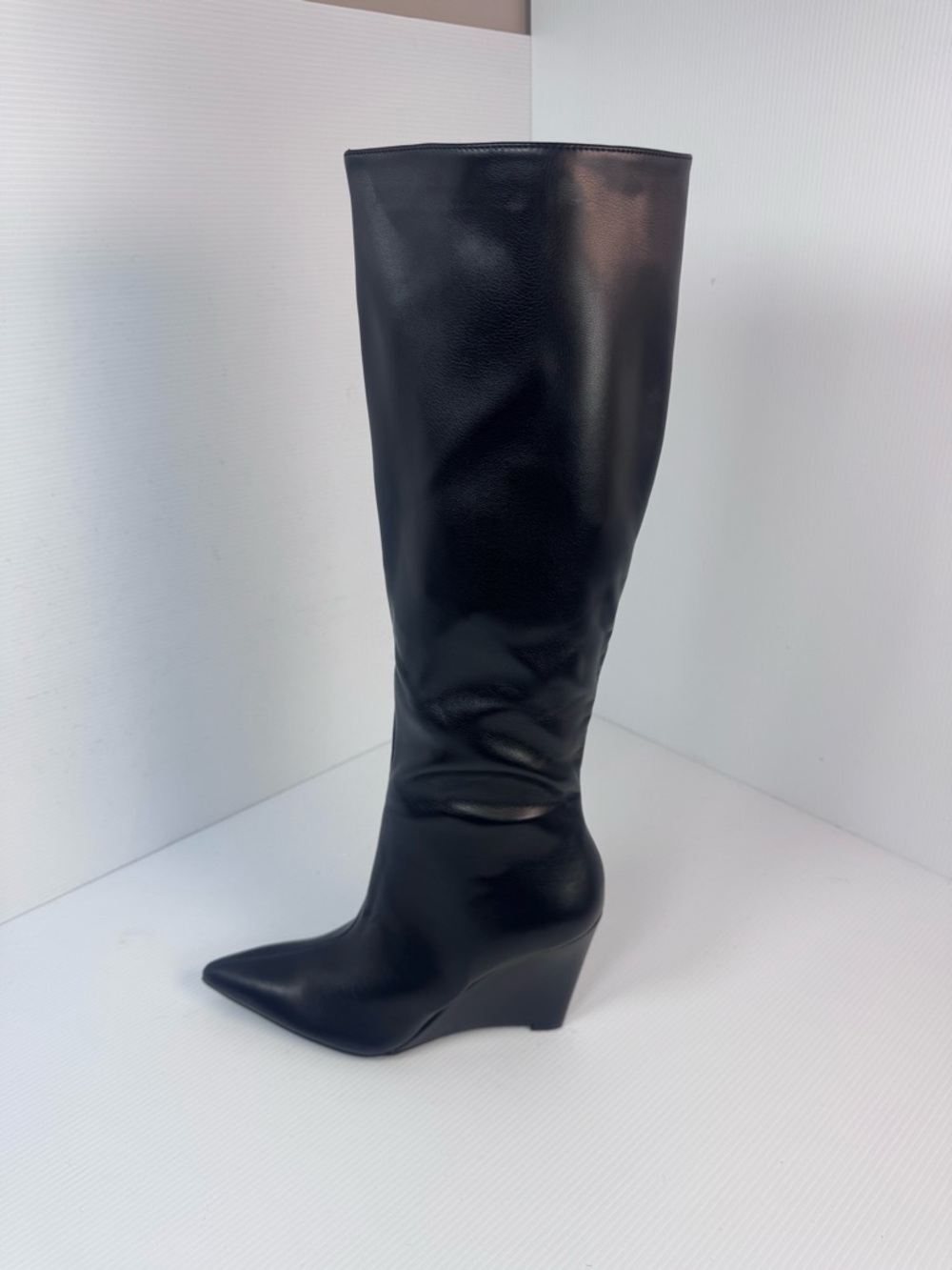 Azalea Wang Erwin Black Knee High Boots | Pointed Toe Heels | Sz 6 & 7.5 NWT